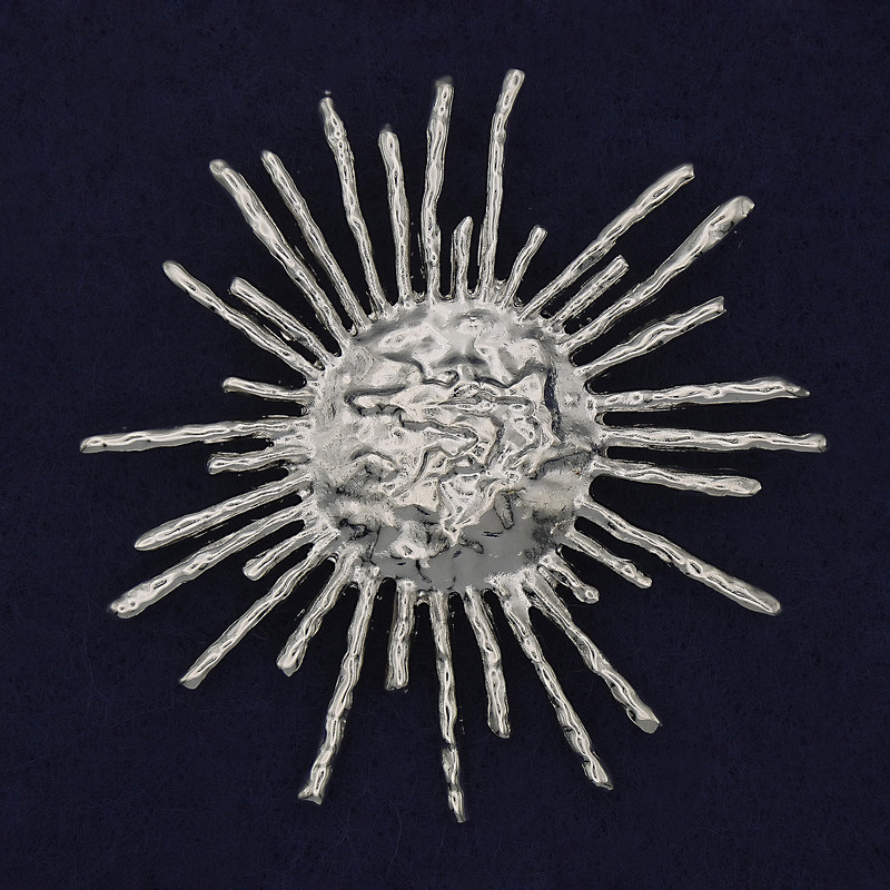 Brooch Accent Sun silver metal 65mm+