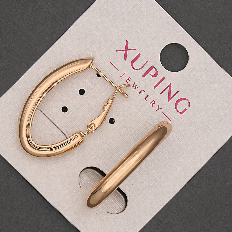 Xuping Earrings, diameter about 8 mm, length about 27 mm, 18K gold plating