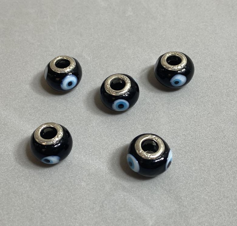 Pandora plastic bead, size 14x10 mm, hole diameter 4.5 mm, pack of 6 pcs