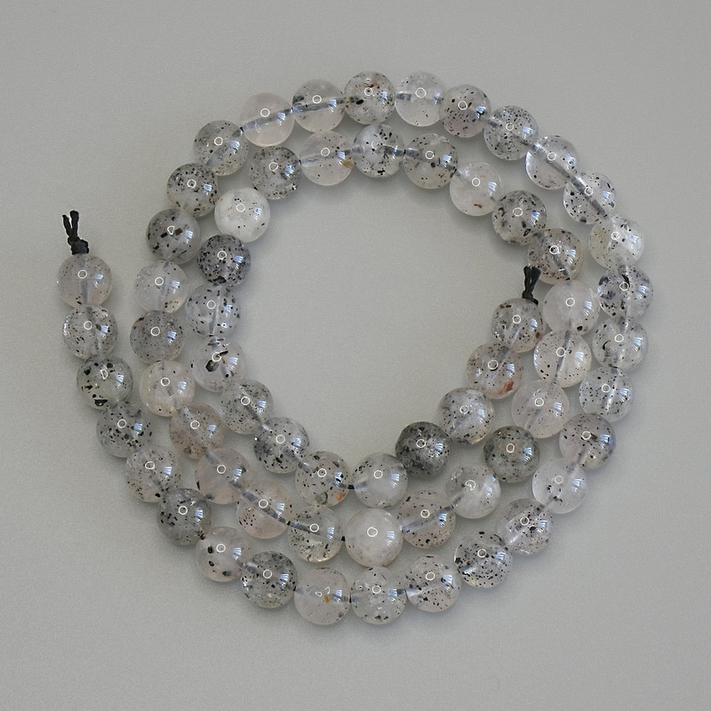 Herkimer Diamond Quartz Beads, Smooth Ball 6mm, Length 39 cm