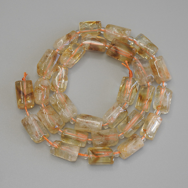 Citrine beads, faceted cut, 11×7 mm diameter, length approx. 41 cm on a thread