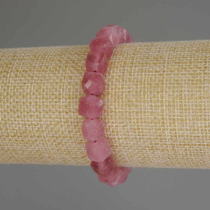 Tourmaline bracelet, faceted cube 8×8 mm