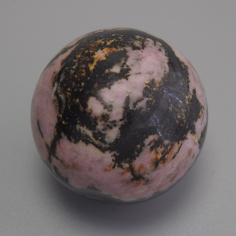 Souvenir sphere made of natural rhodonite, diameter 30 mm+