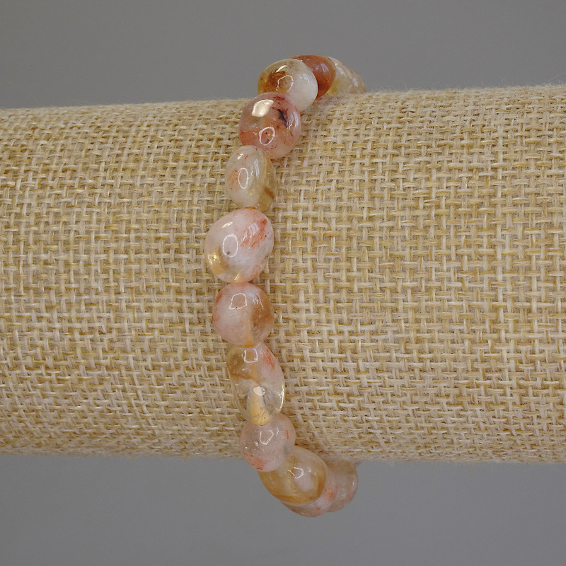 Citrine bracelet with faceted beads, diameter 9–11×8 mm, length 18 cm, stretch