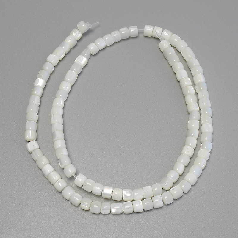 Mother-of-Pearl Rondelle Beads, 5x4 mm, 40 cm strand