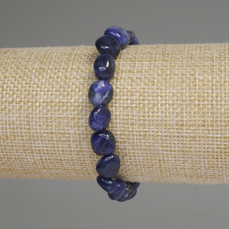 Sodalite bracelet with faceted beads, diameter 8-10×8-11 mm, length 18 cm ±, stretch