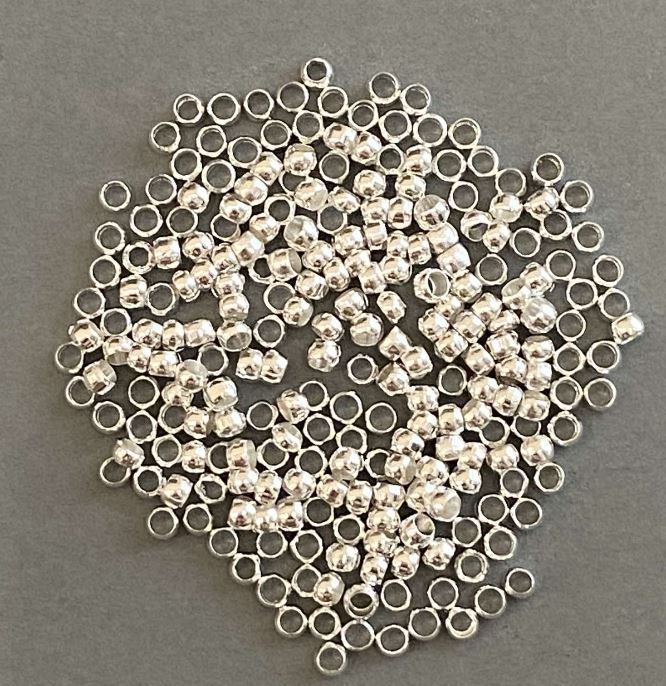 Crimp Fixers 'Zakhypy', 3 mm diameter, metal color 'Silver', 300 g packaging