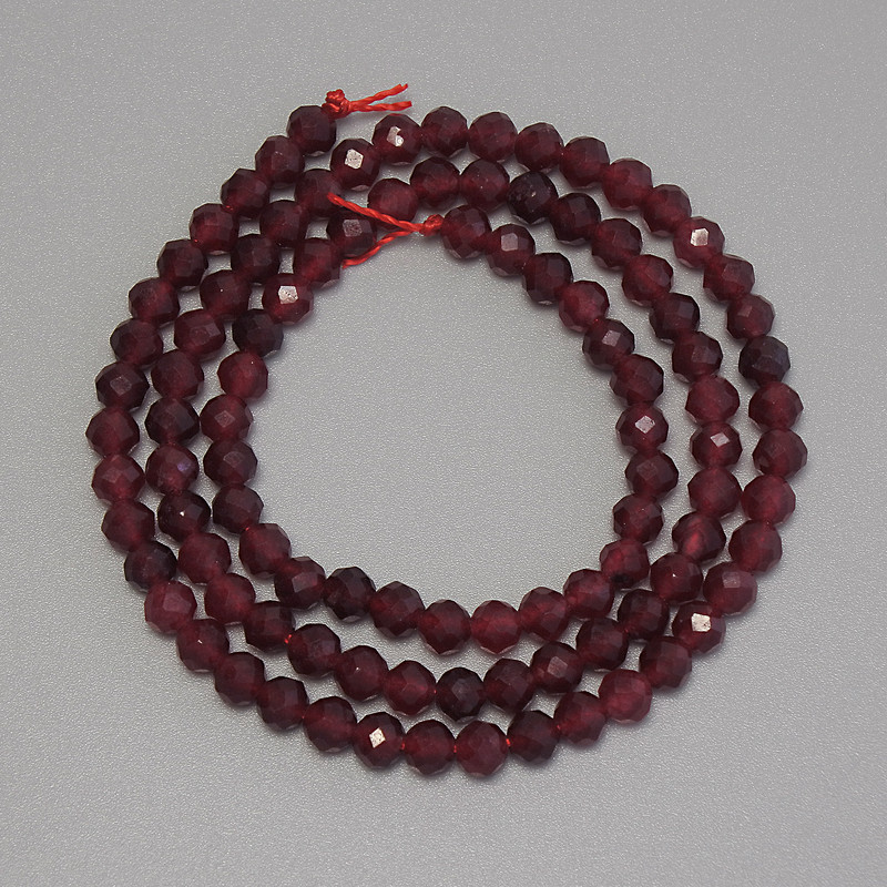 Faceted Tourmaline Beads, 4 mm Diameter, 38 cm Length on Thread
