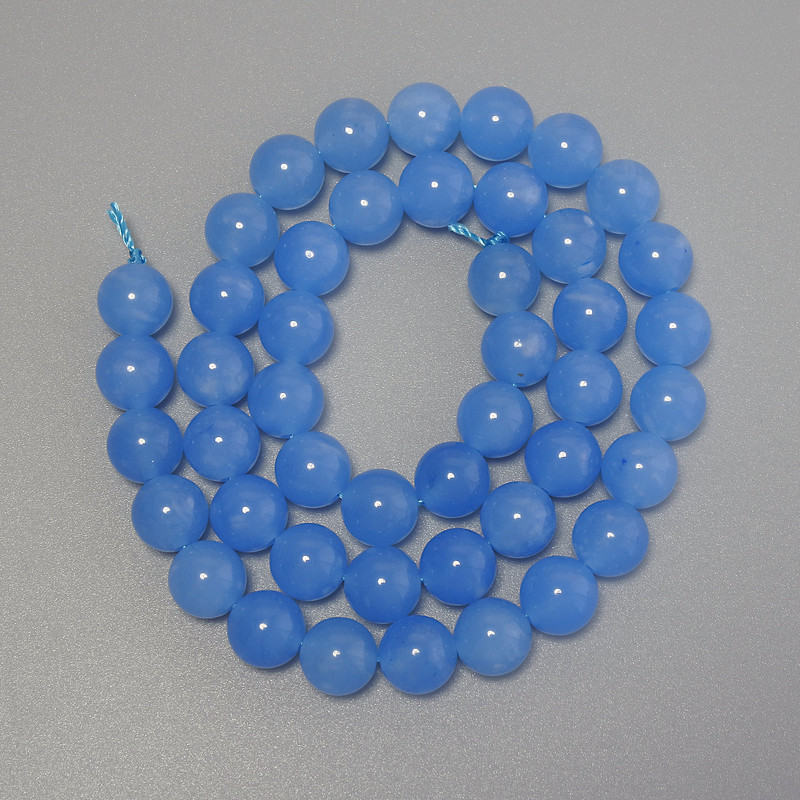 Aquamarine Beads, Smooth Round Bead, 8mm Diameter ± on Thread, Length 38cm ±