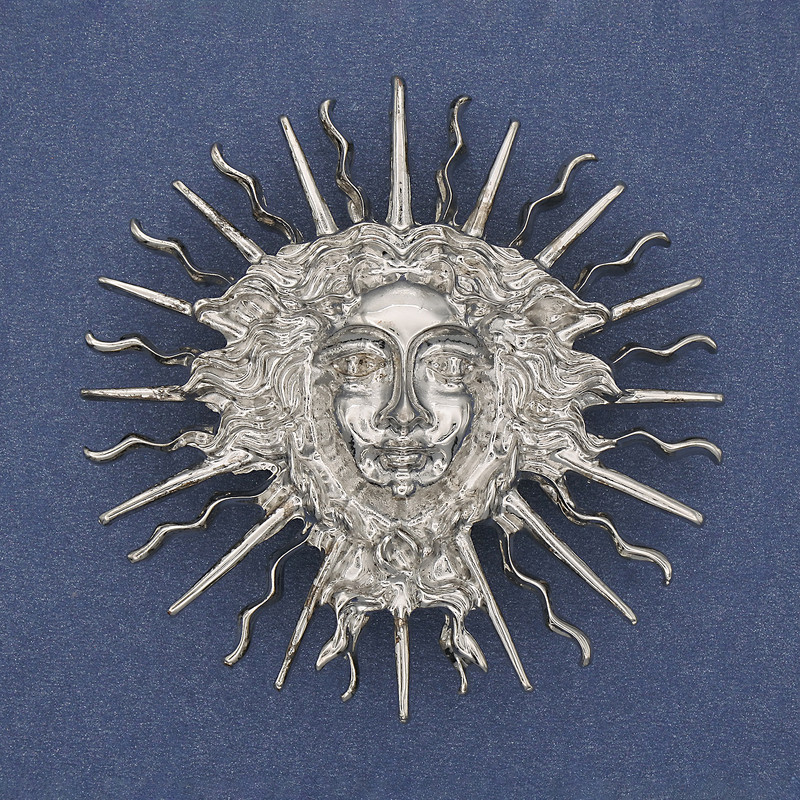 Brooch-pendant Yarilo silver metal 59mm+