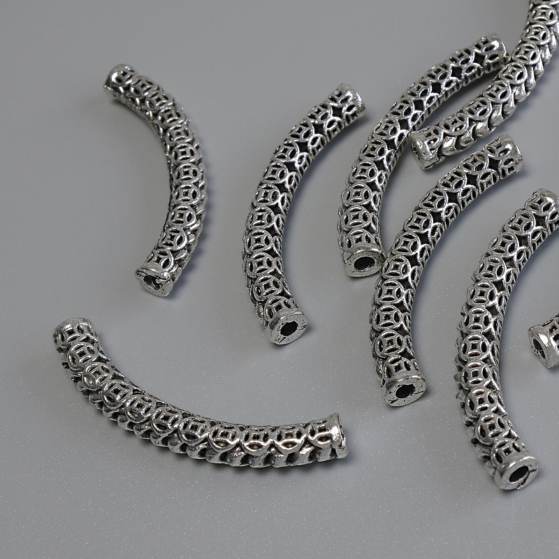 Silver bead-insert findings, silver metal color, diameter 36×4.5 mm, hole diameter 2 mm, packaging 20 g (~ 8 pcs)