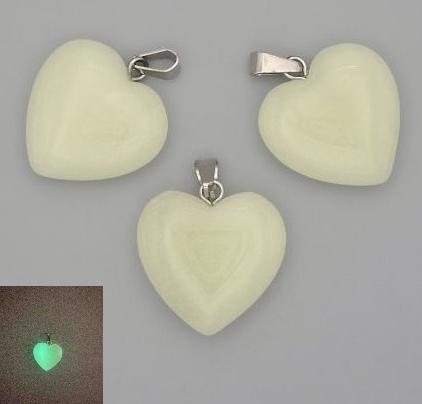 Pendant Heart Onyx Green Glow 20×20×25 mm+