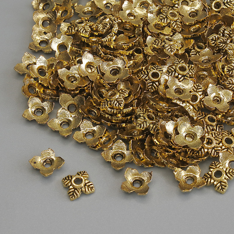 Bead Cap Findings, Gold-Tone Metal, 5×1 mm ±, Hole Diameter 1 mm ±, Packaging 20 g (~160 pcs)