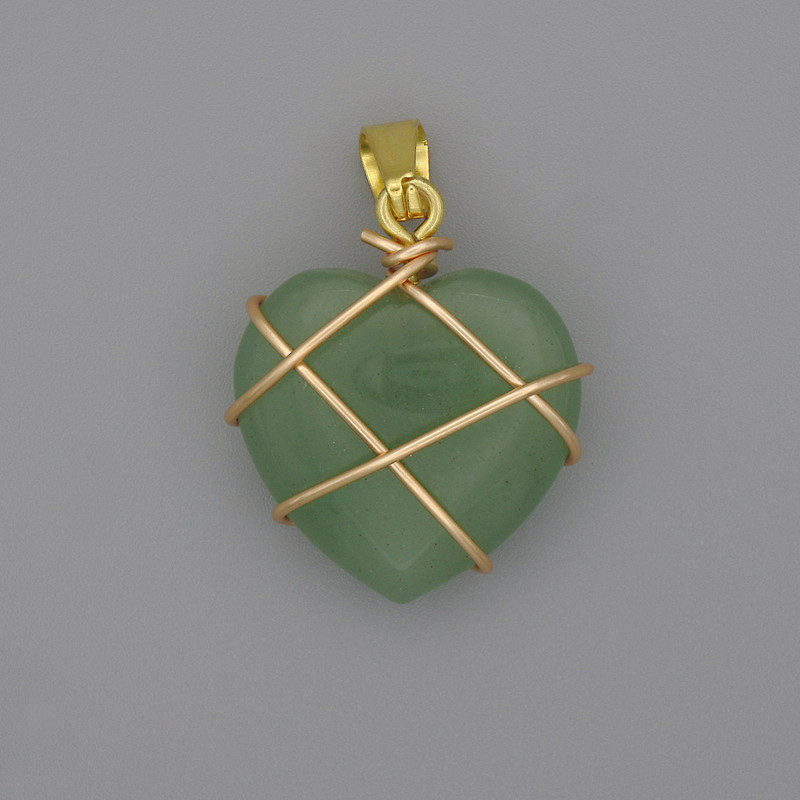 Pendant Heart in Braiding Nephrite 21x21 mm, diameter 30 mm