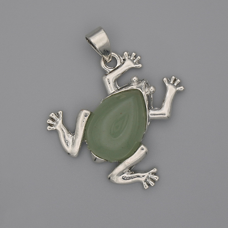 Pendant Frog Jade 29x28mm, length 37mm