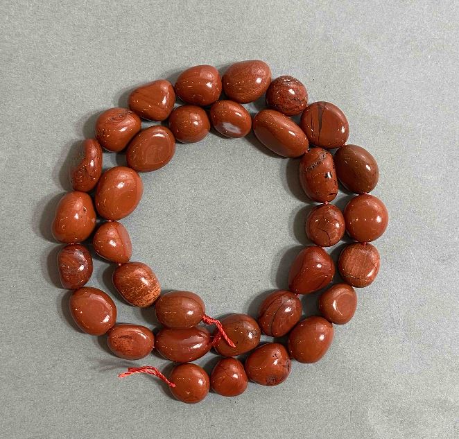 Red Jasper Beads, Faceted, Diameter 11-15×11 mm, Length 40 cm on Thread