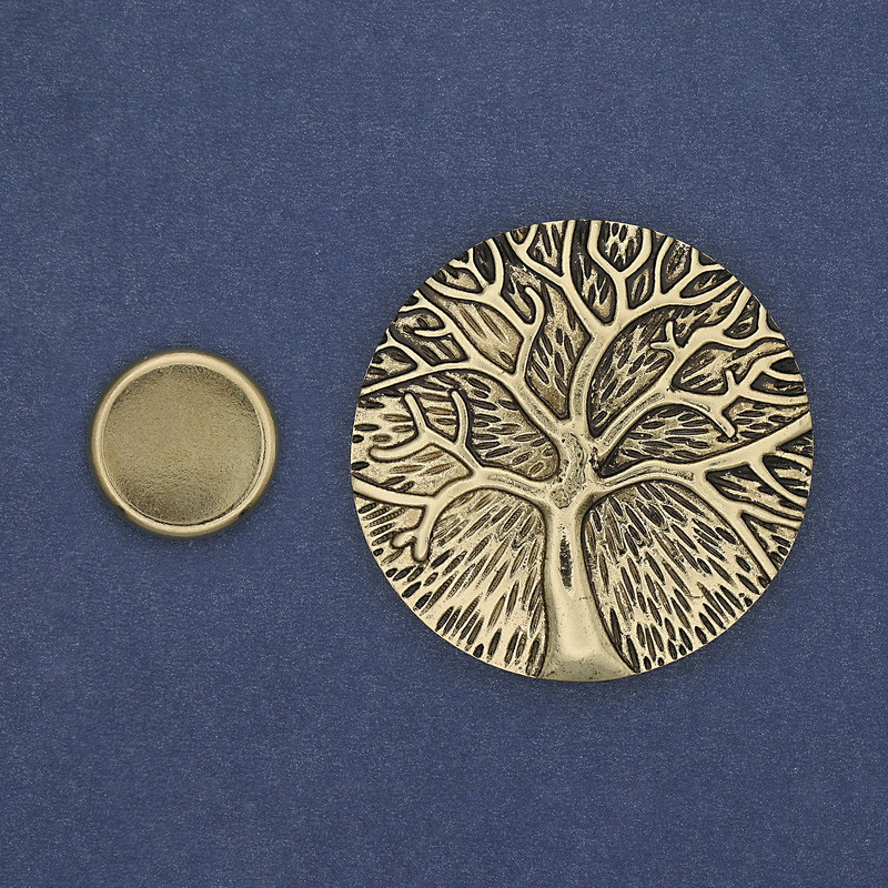 Magnetic Brooch Accent Tree 40mm ± Golden Metal