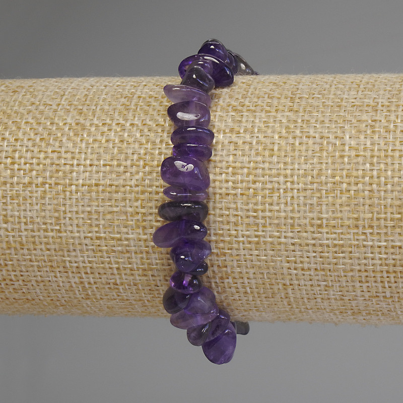 Amethyst faceted bracelet, bead size 7–12×4–6 mm, 18 cm in length (stretch)
