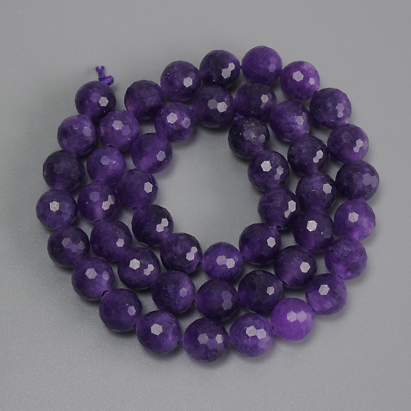 Sugilite Beads, Faceted Round Bead, 8mm Diameter, 37cm Length ± on Thread