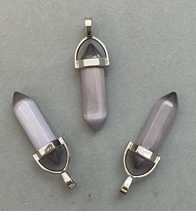 Cat's Eye Pendant Hexagonal Crystal Ball 8x31x41mm+