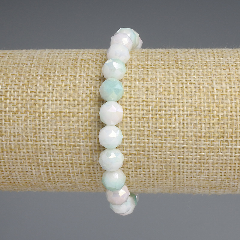 Браслет Чеський кришталь мультиколір гранована кулька 8мм+-, довжина 18мм+- стрейч