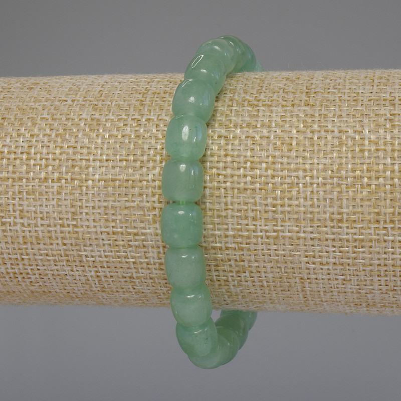 Nephrite Cylindrical Bracelet, 8x8 mm diameter, 18 cm length, stretch