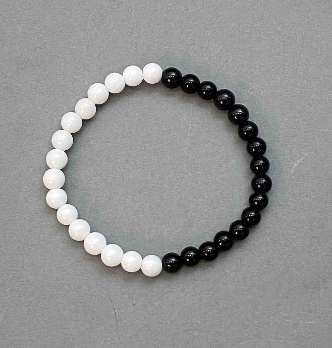 Artificial Agate Bead Bracelet, 6–6.5 mm Beads, 18 cm Length (Stretch)