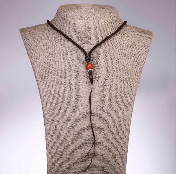 Carnelian Bead Jewelry Cord, 65 cm long