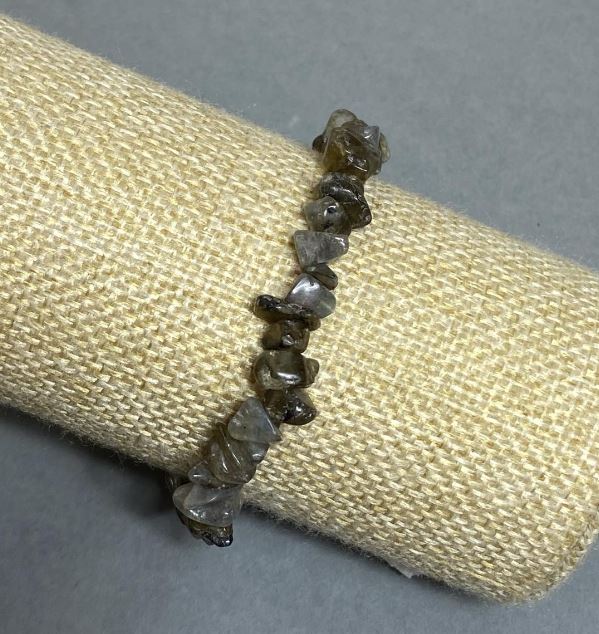 Labradorite Chip Bracelet, 6–9×1–6 mm, 18 cm length, stretch