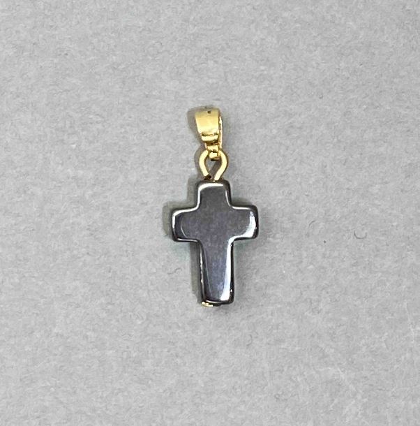 Hematite Cross Pendant 21×10mm+