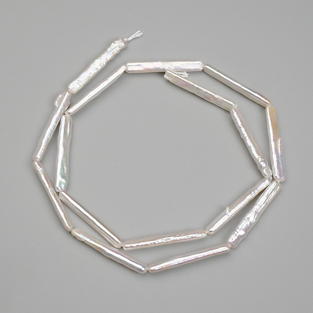 Baroque Pearl Beads with Gasoline Tint, 25×4 mm, 39 cm Long