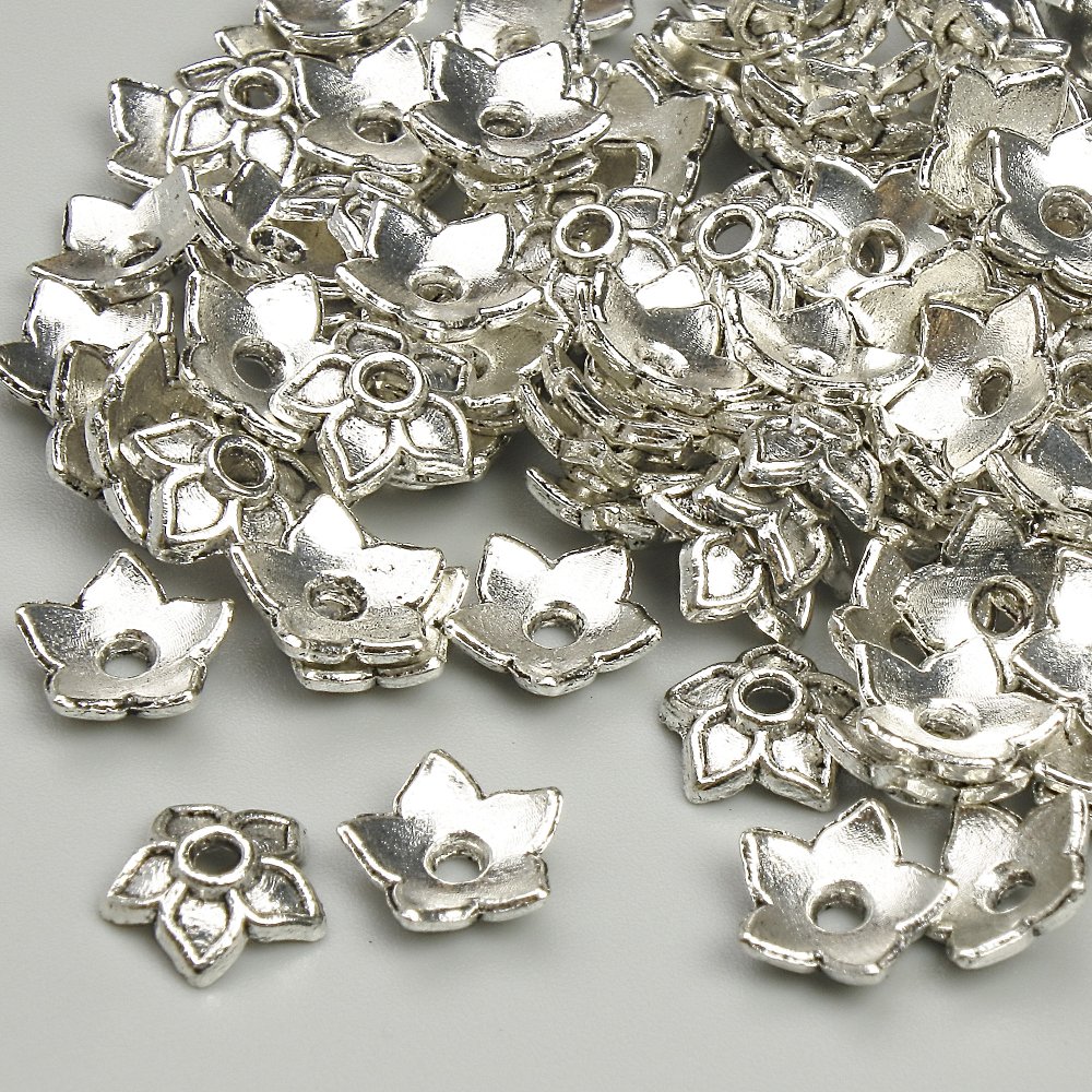 Bead Cap for Beads, Silver-Tone, 8 mm