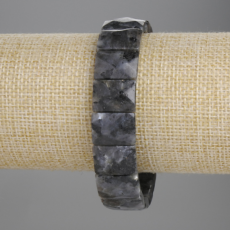 Labradorite bracelet with faceted links 15×11 mm, length 18 cm, stretch