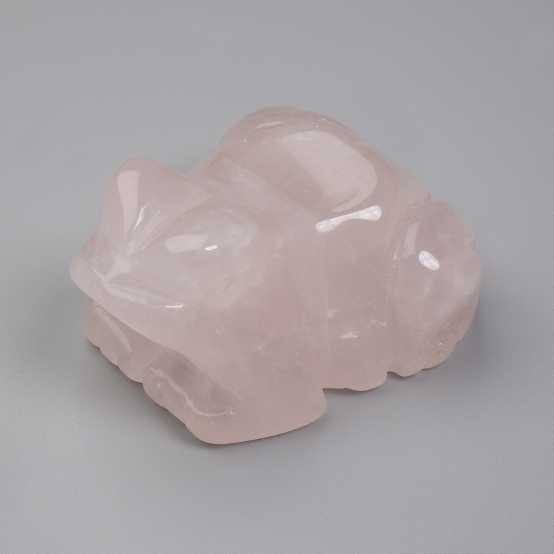Rose Quartz Frog Statuette 55×30×40 mm+