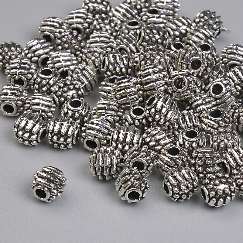 Bead insert findings, metal color silver, diameter 5x5 mm ±, hole diameter 2 mm ±, packaging 20 g ~70 pcs