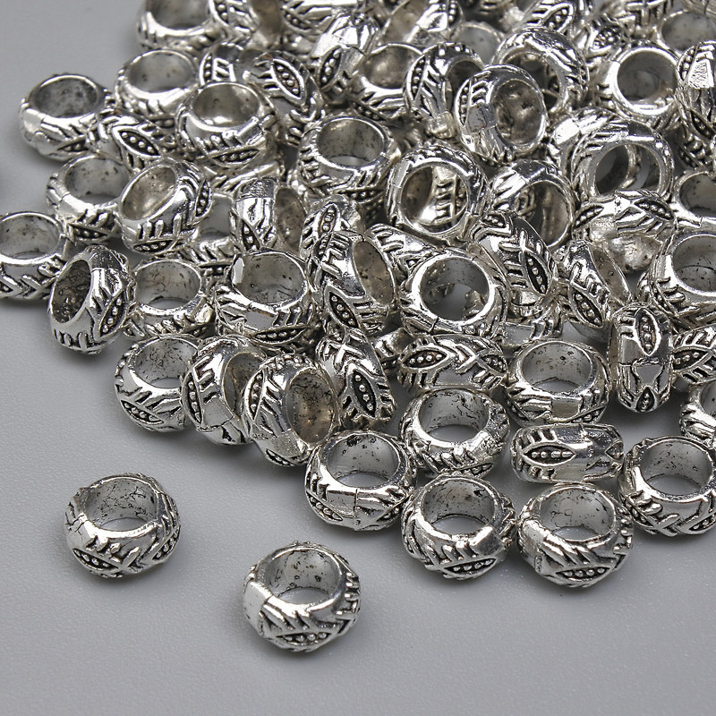 Silver Bead Insert Finding, metallic silver color, diameter 5×3 mm ± hole, diameter 3.5 mm ± packaging 20 g ~ 104 pcs