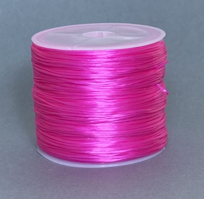 Pink craft elastic cord, pink color, 30 m spool