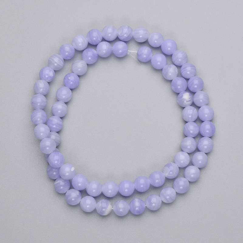 Agate Beads, Smooth 6mm on Thread