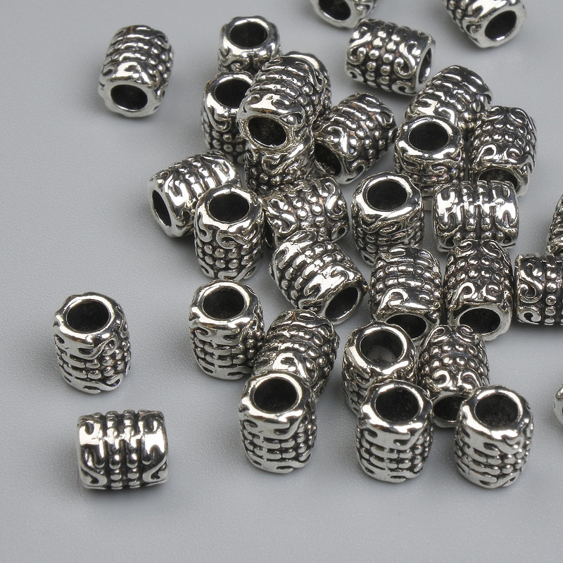 Silver bead insert 6x5 mm