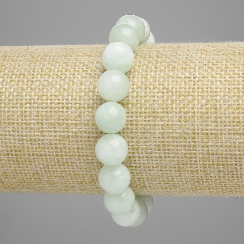 Angelite Bracelet - Smooth Round Beads 10 mm, Stretch, 18 cm +/-