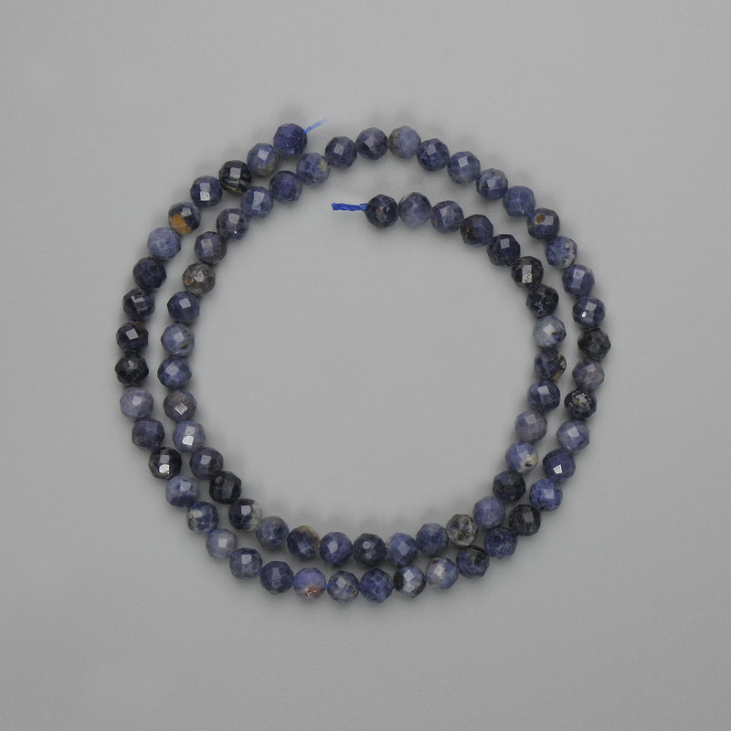 Sapphire beads, faceted ball 5mm, length 39 cm ±, on thread