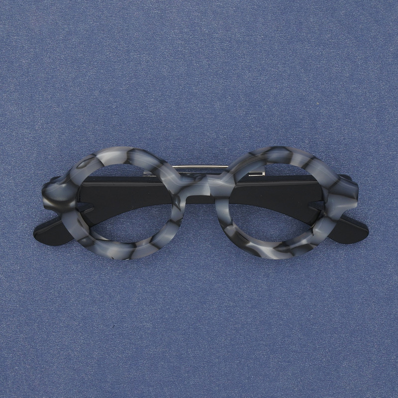 Brooch Glasses, Acrylic with Silver Metal, 65x25 mm+