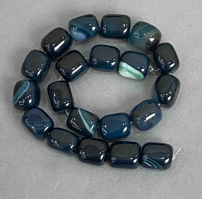 Agate Bar Beads 19-20×15-16 mm ±, 38 cm length on thread