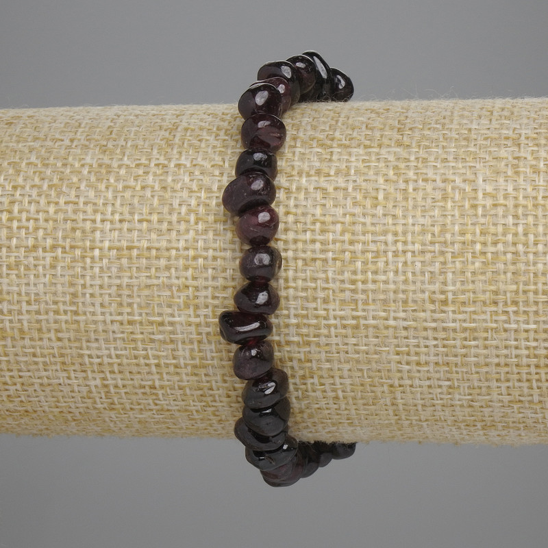 Garnet faceted bead bracelet, diameter 6-8×4-5 mm ±, length 18 cm ± stretch