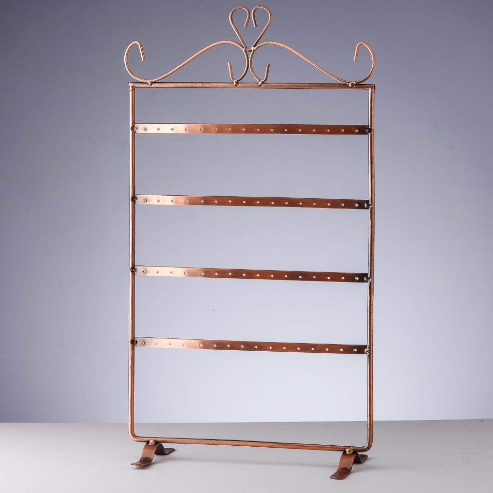Earring display stand, 4-tier copper, 37x20 cm