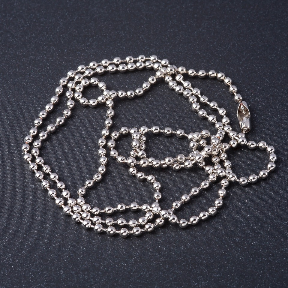 Price per pack / 10 pcs. Token chain jewelry, length 70 cm, diameter 2.5 mm