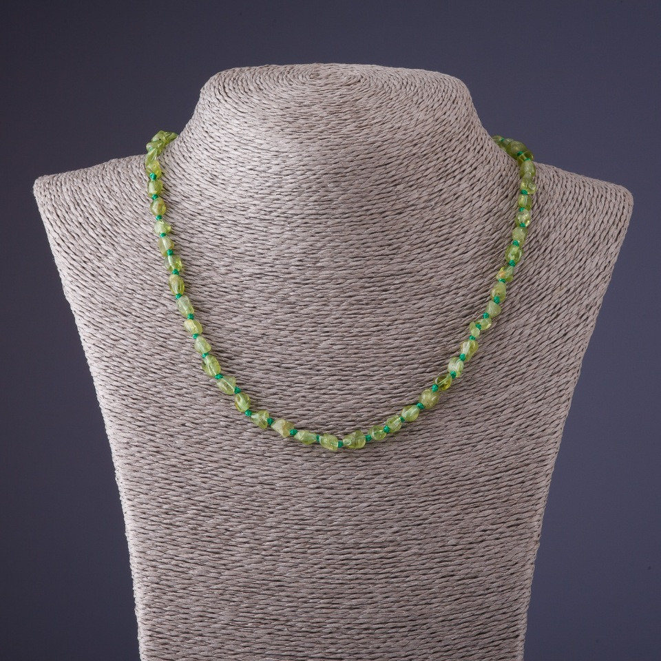 Chrysoprase Necklace, Natural Stone, Faceted Beads, 45 cm Length ±, 5 mm Diameter