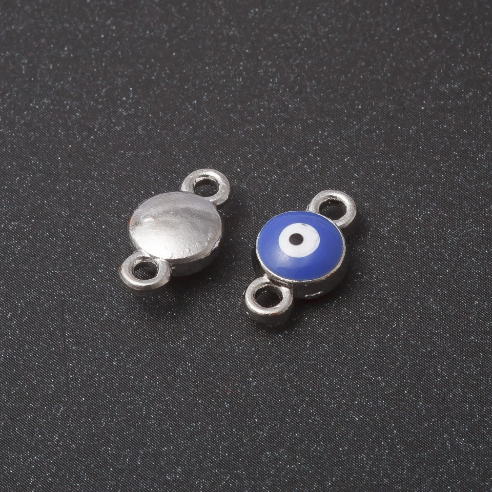 Round pendant connector "Eye" 1.5 cm, pack of 10