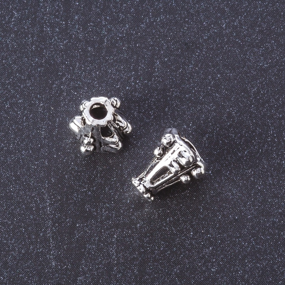 End cap, metal color "silver", L 10 mm, pack 20 g ± 24 pcs