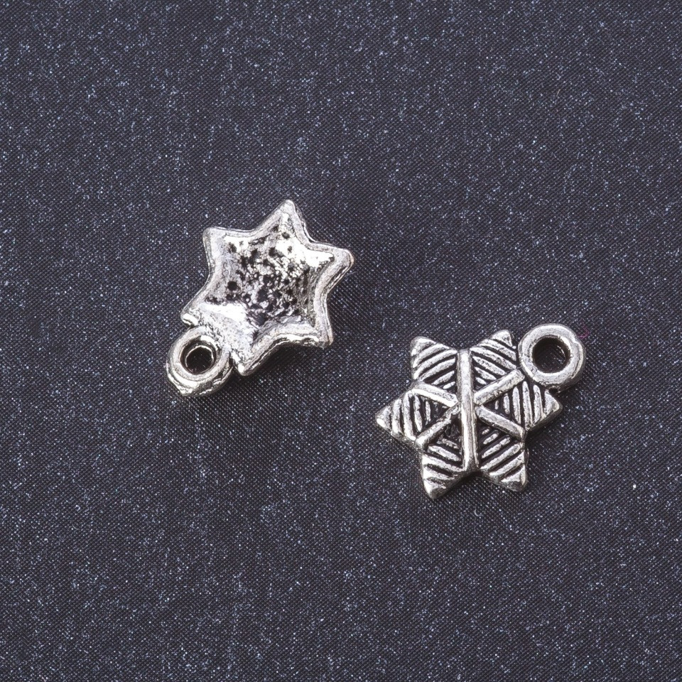 Pendant hardware 'Christmas Star' metal color 'silver' 13×11 mm packaging 20 g +/- 35 pcs